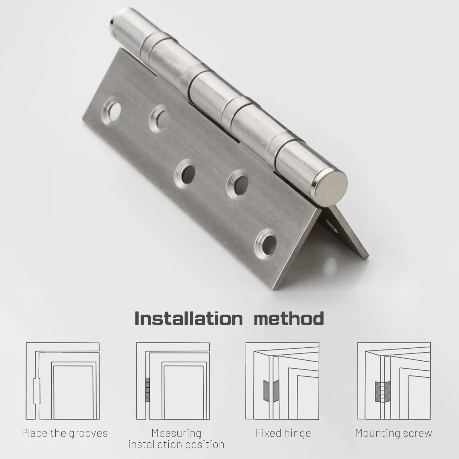 304 Stainless Steel Spring Hinges 100mm 2-Pack