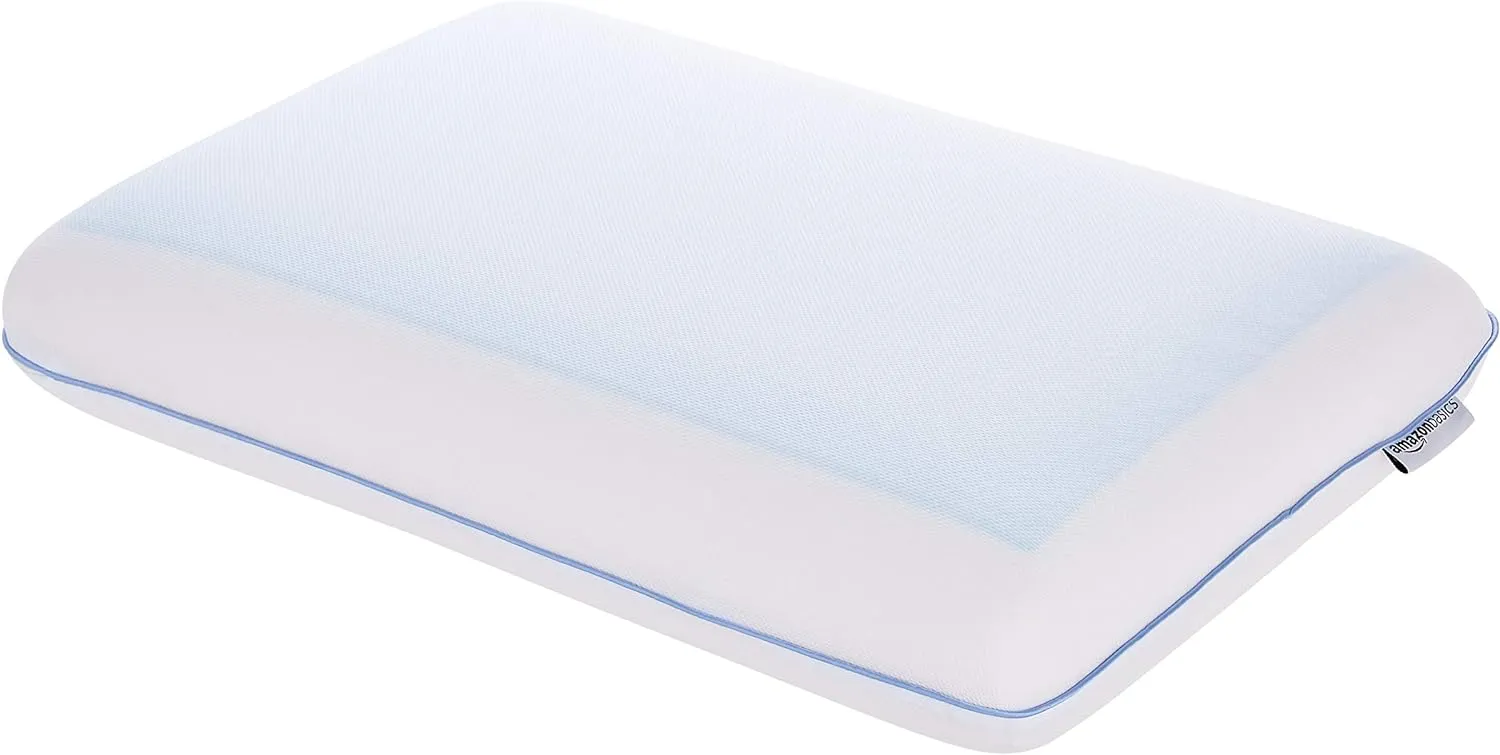 AmazonBasics Cooling Gel Memory Foam Pillow with Machine-Washable Cover