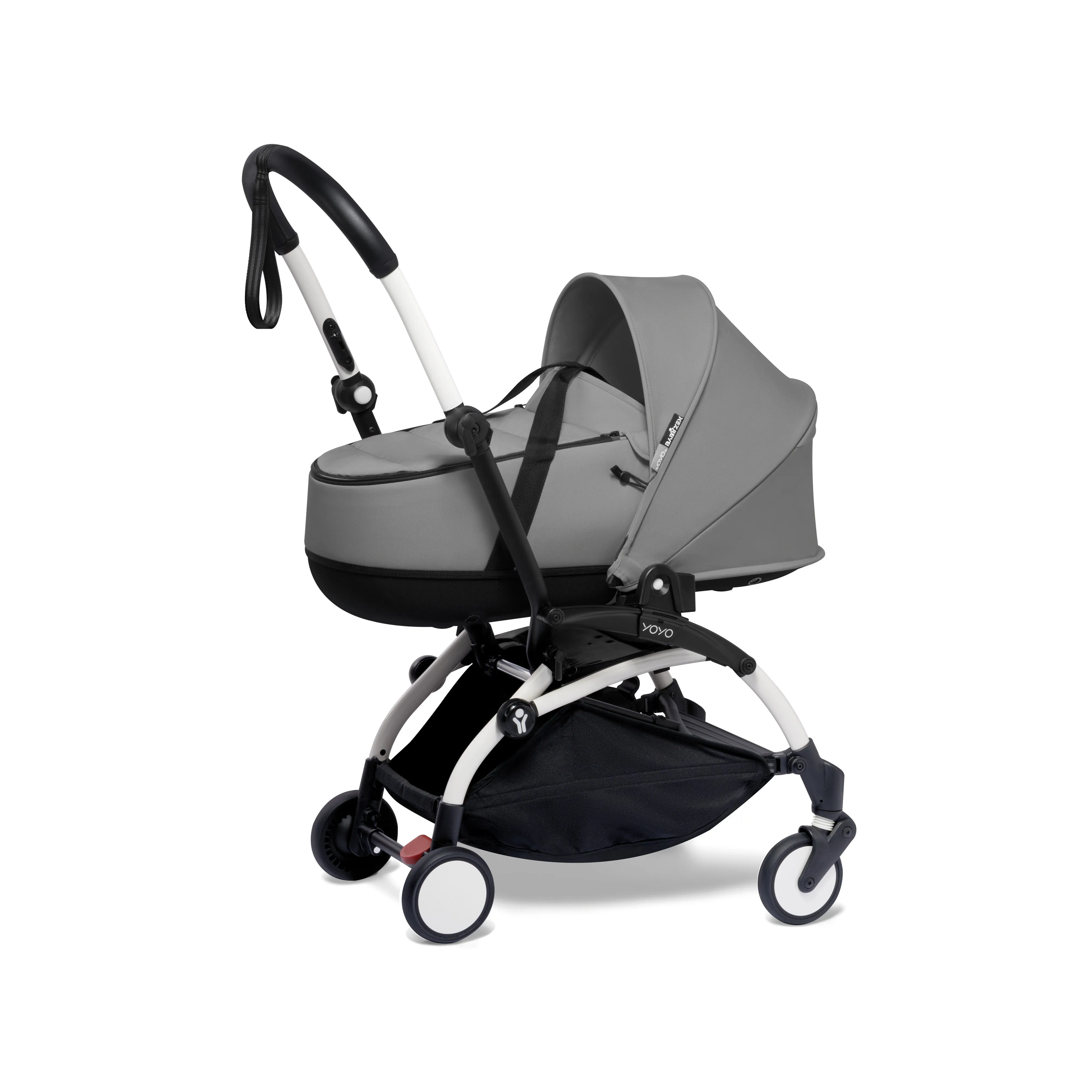 BABYZEN YOYO² Baby Stroller Set - White Frame with Grey Bassinet