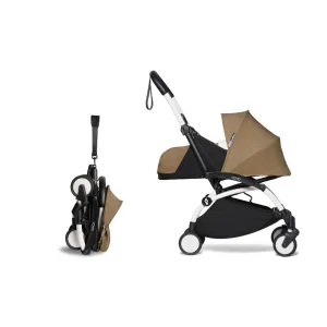 BABYZEN YOYO² Baby Stroller Set - White Frame with Toffee 0  Newborn Pack