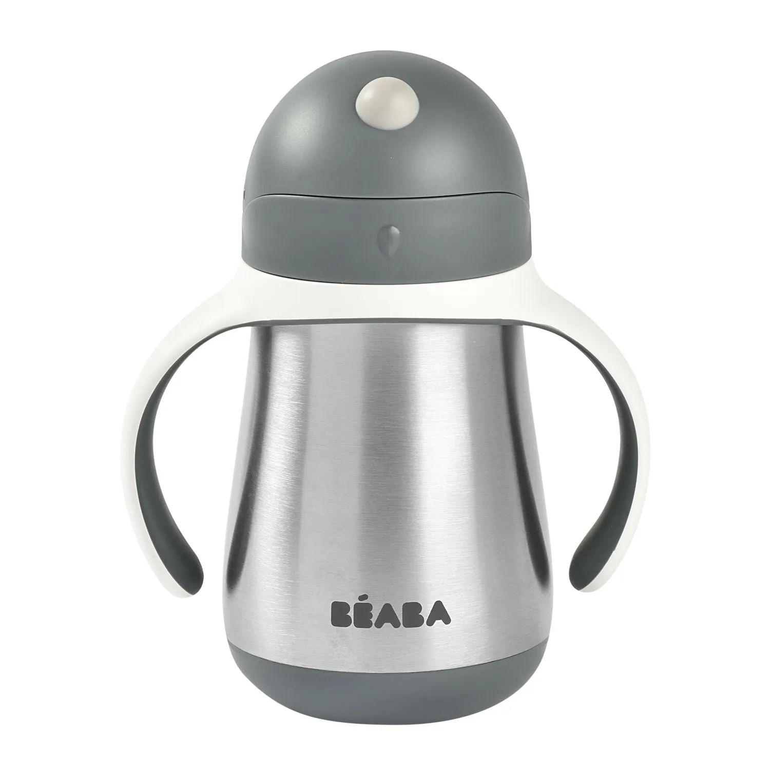 Beaba Stainless Steel Straw Cup - Grey