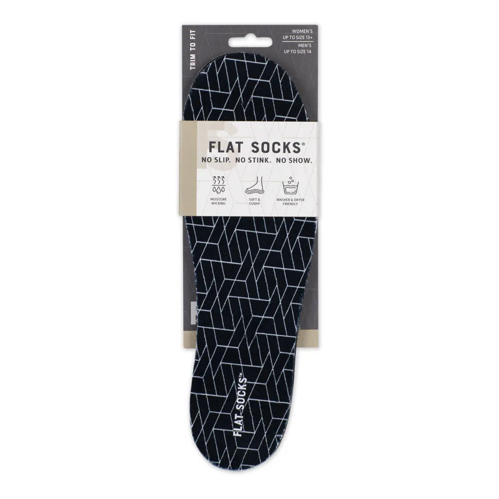 Black FLAT SOCKS | Washable No Show Sock Insert Cushion