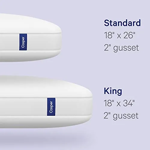 Casper Sleep Foam Pillow for Sleeping, King, White