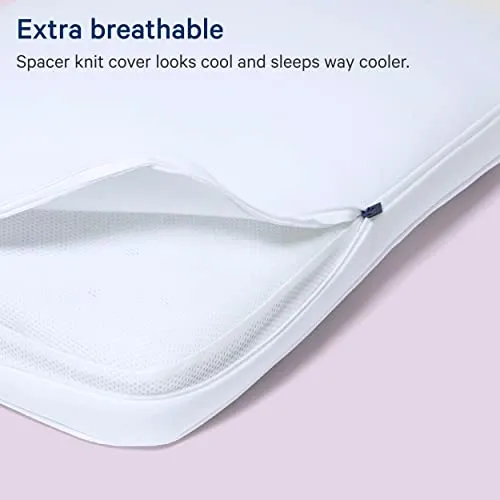 Casper Sleep Low Profile Foam Pillow for Sleeping, King, White