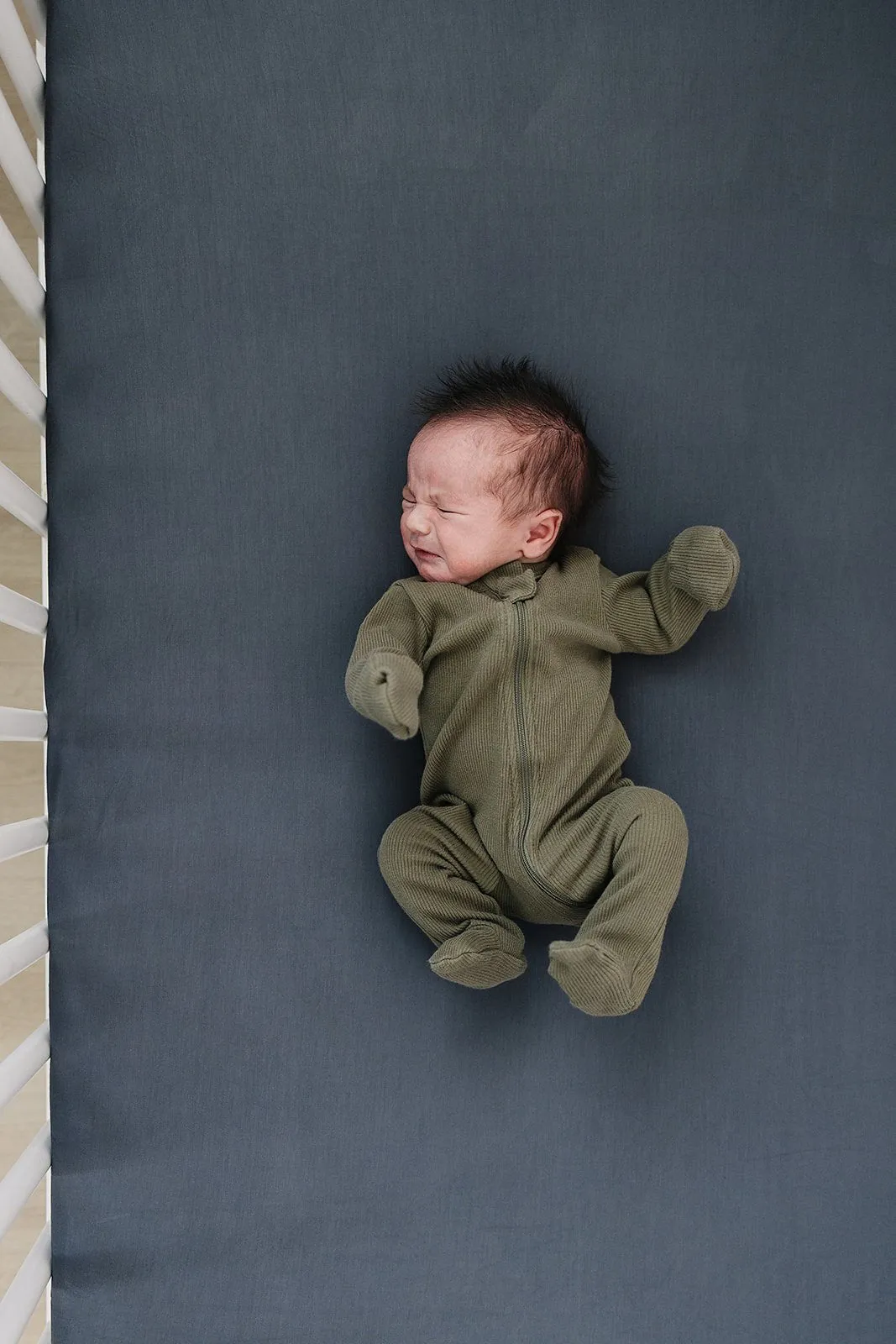 Charcoal Stretch Crib Sheet