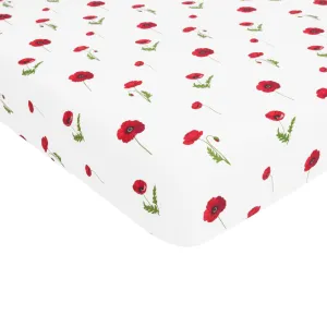 Crib Sheet in Cloud Poppies