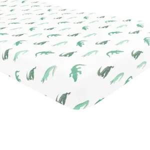 Crib Sheet in Crocodile