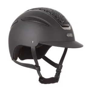 Evoke Callisto Classic Peak Riding Hat - Black/Black Crystal