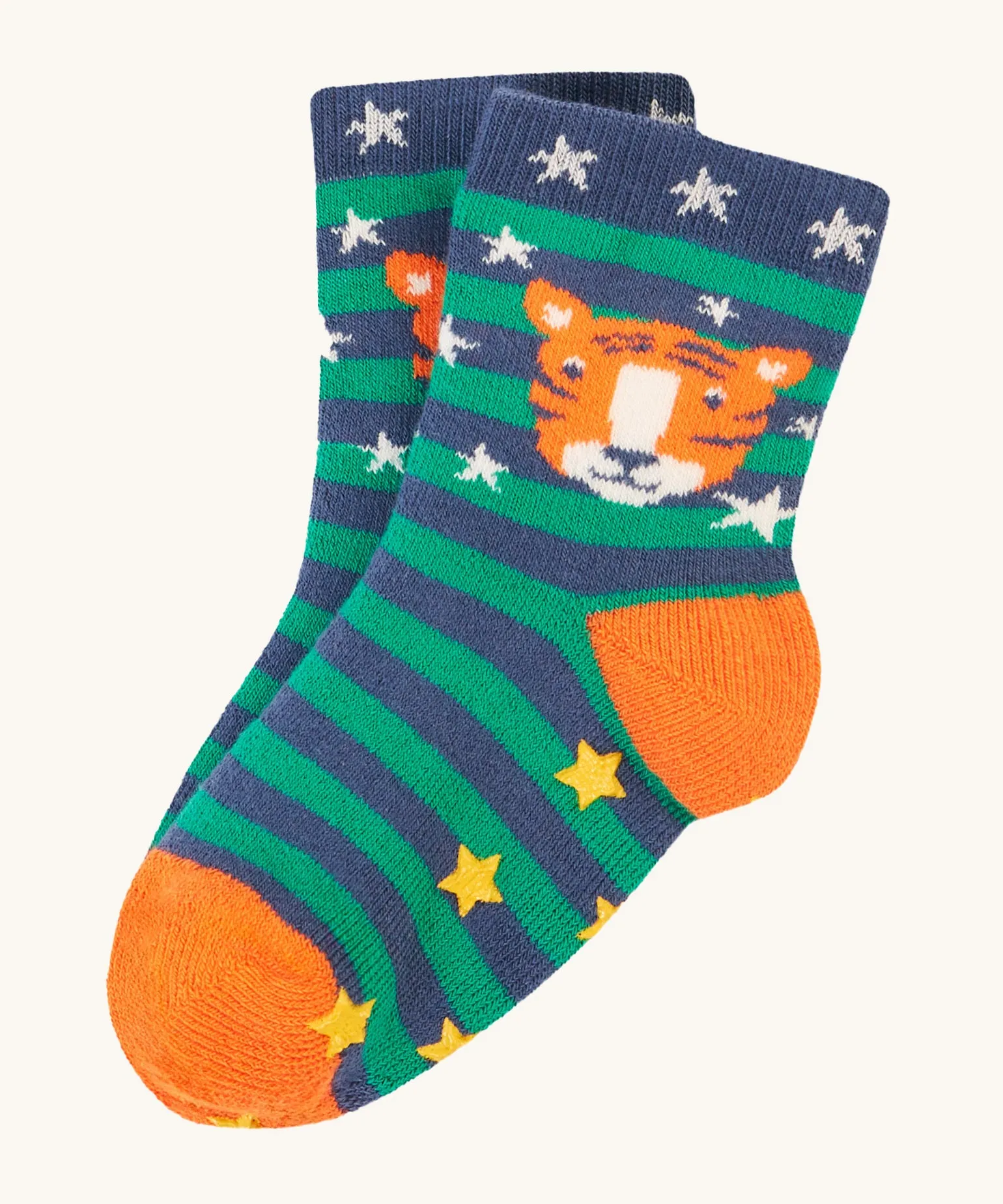 Frugi Grippy Socks 2 Pack - Tiger