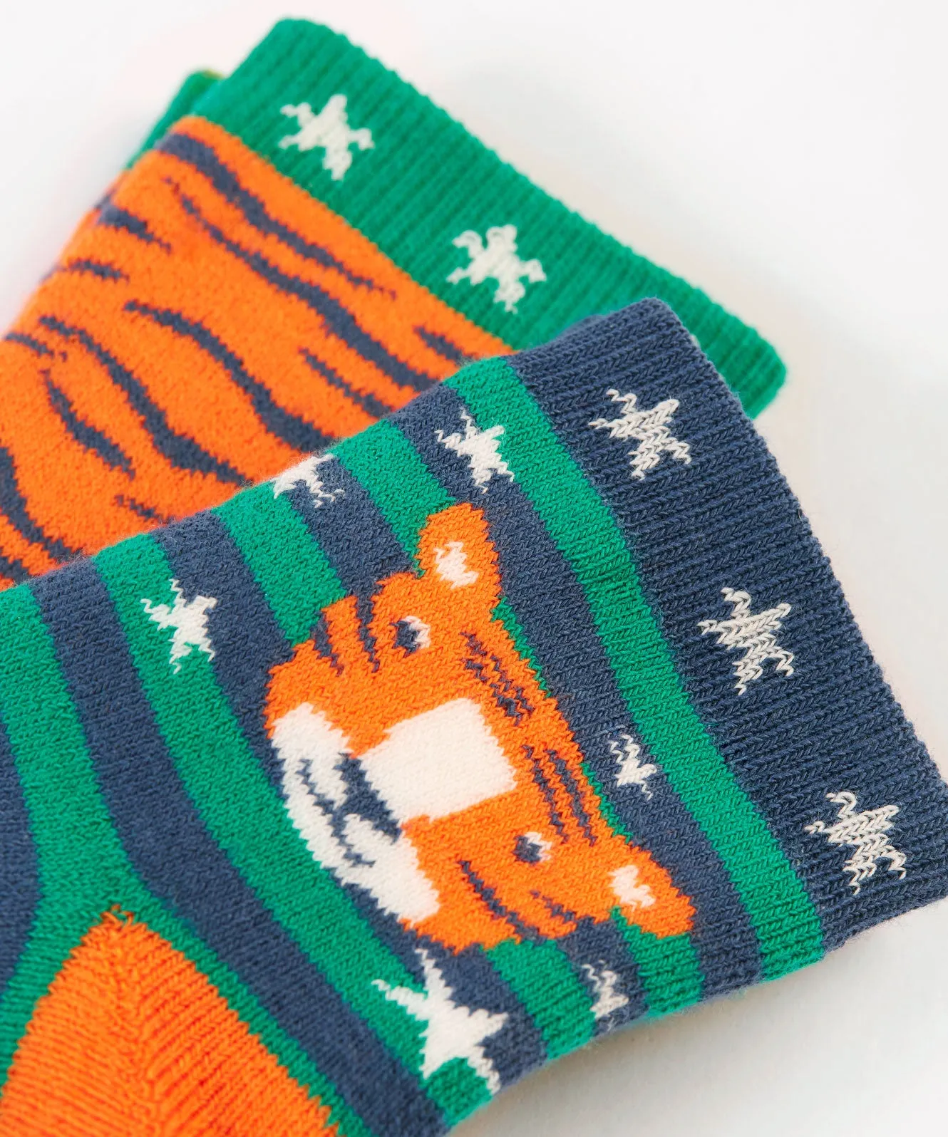 Frugi Grippy Socks 2 Pack - Tiger