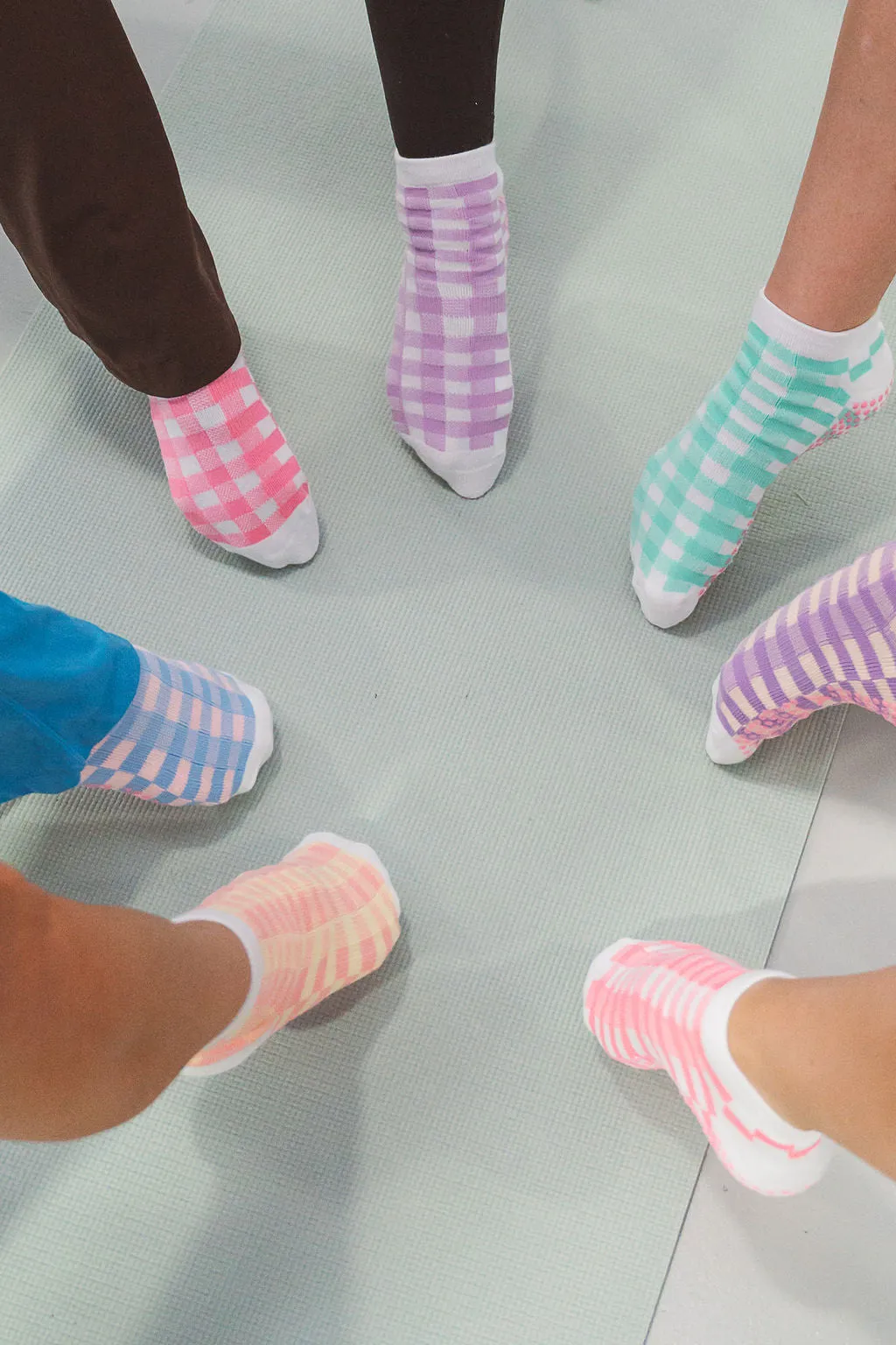 Gingham Ankle Grippy Socks