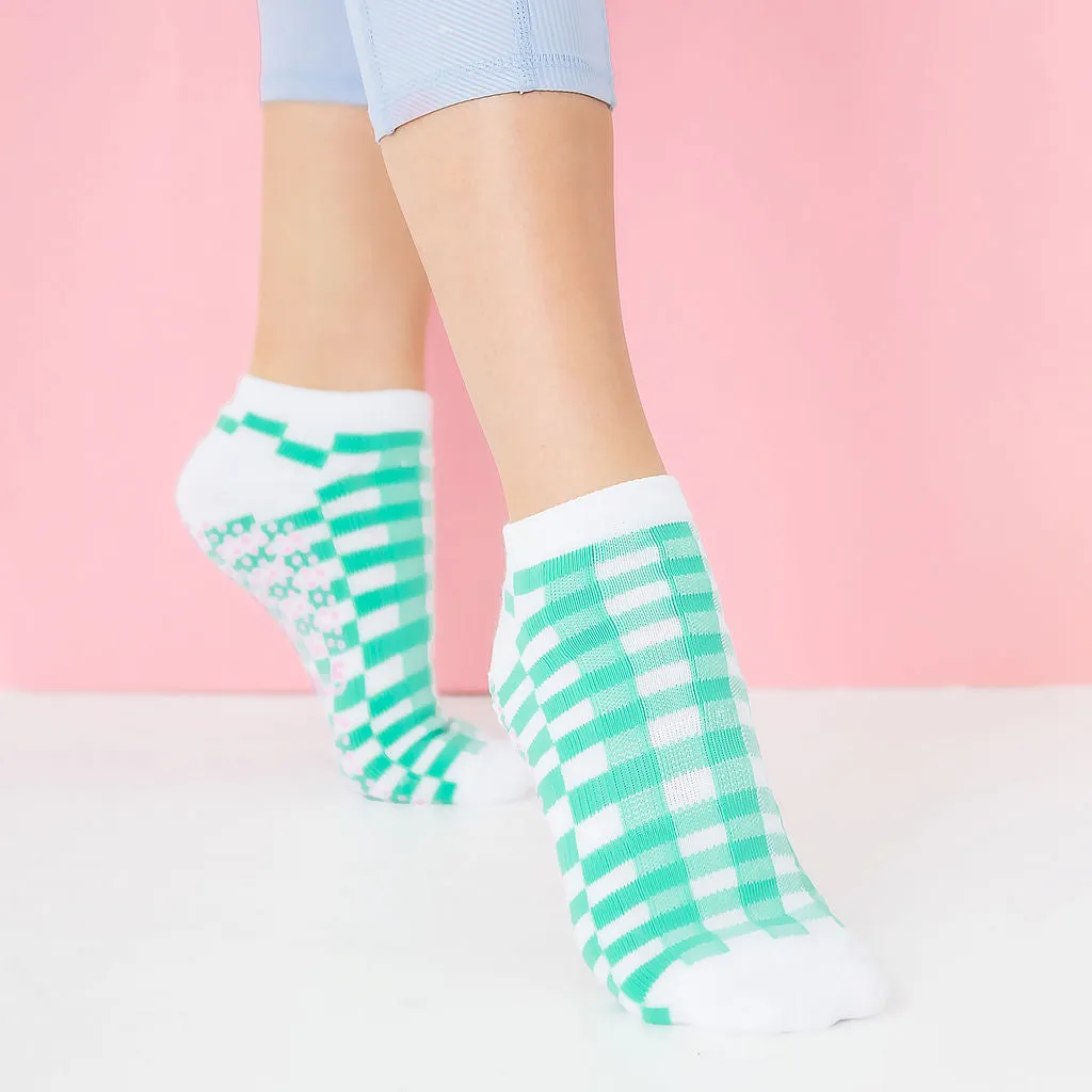 Gingham Ankle Grippy Socks