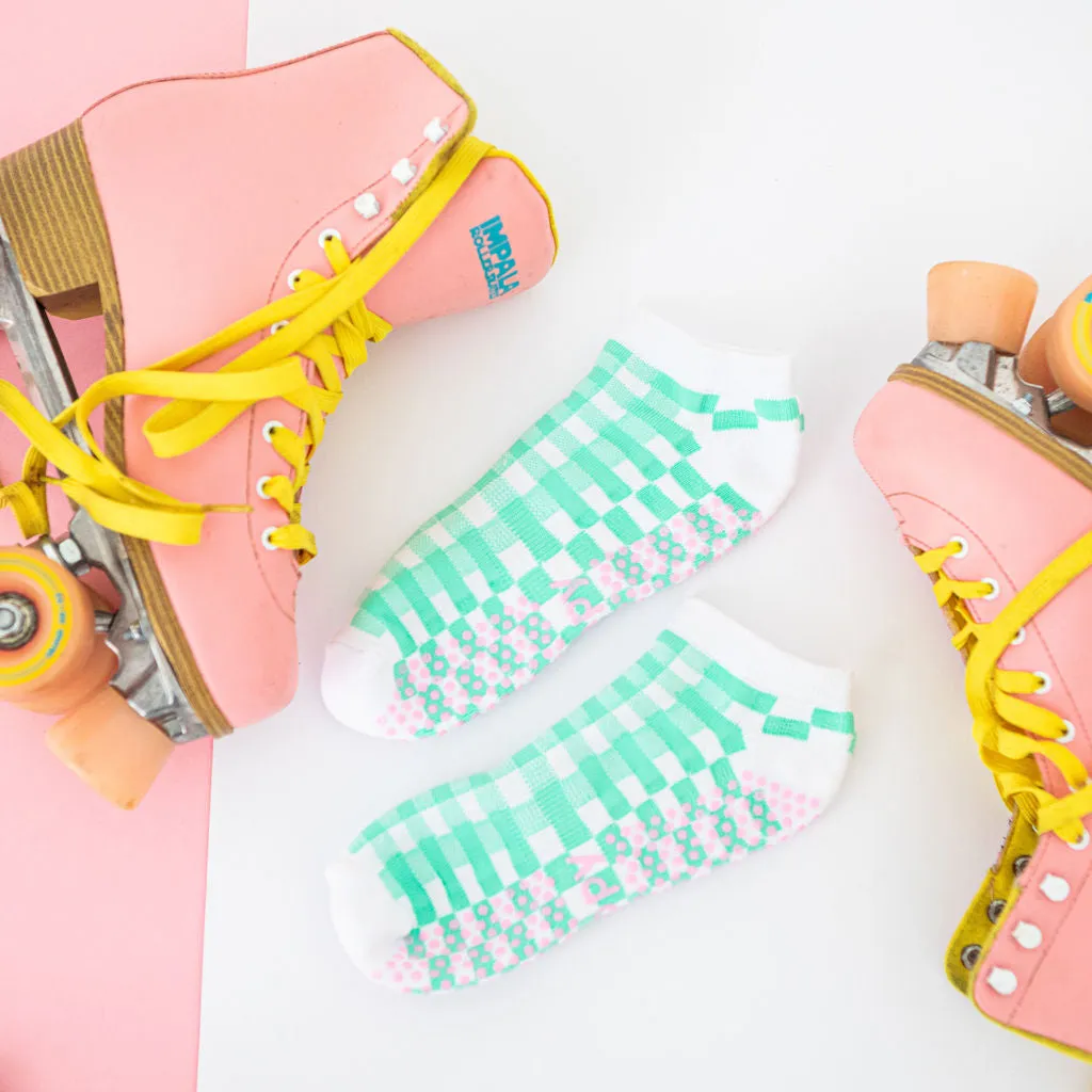 Gingham Ankle Grippy Socks