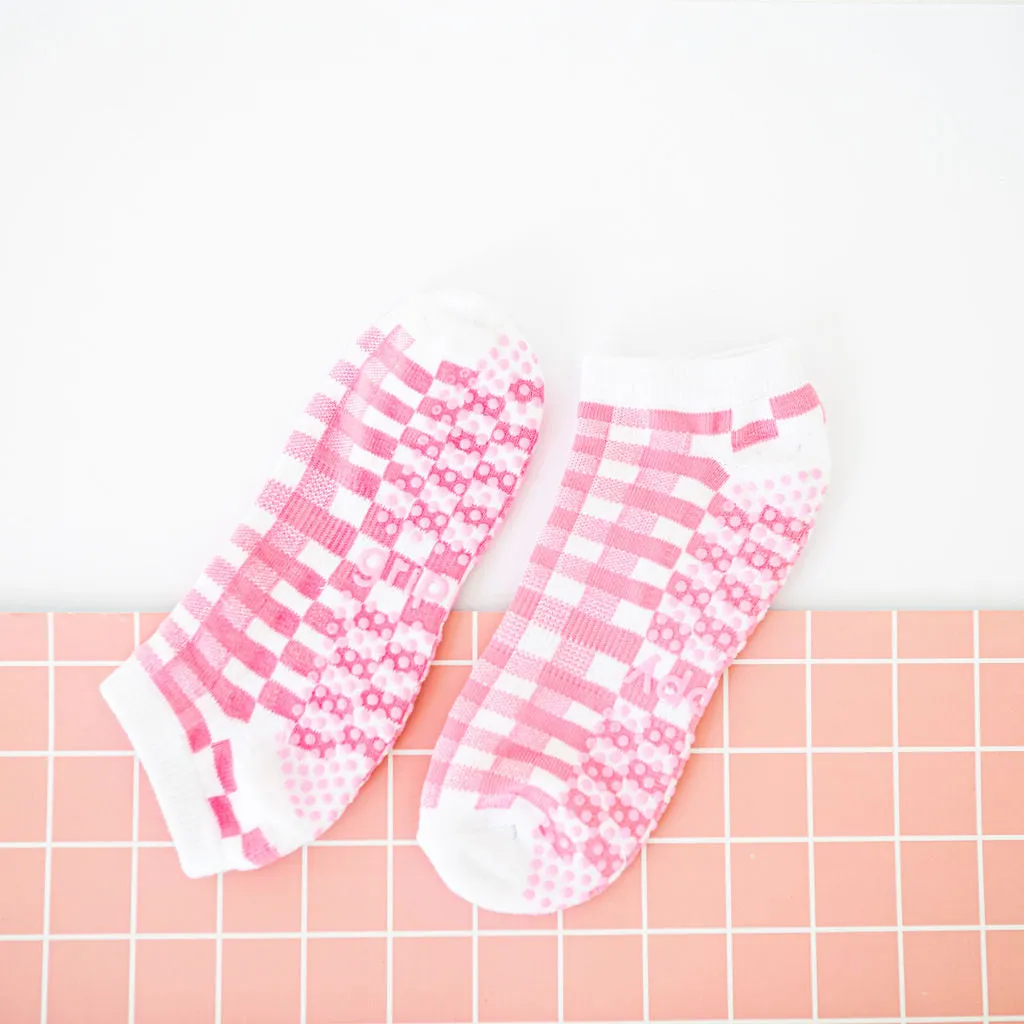 Gingham Ankle Grippy Socks