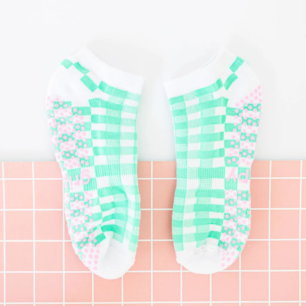 Gingham Ankle Grippy Socks