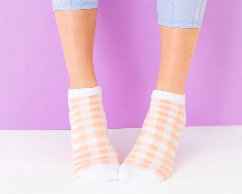 Gingham Ankle Grippy Socks