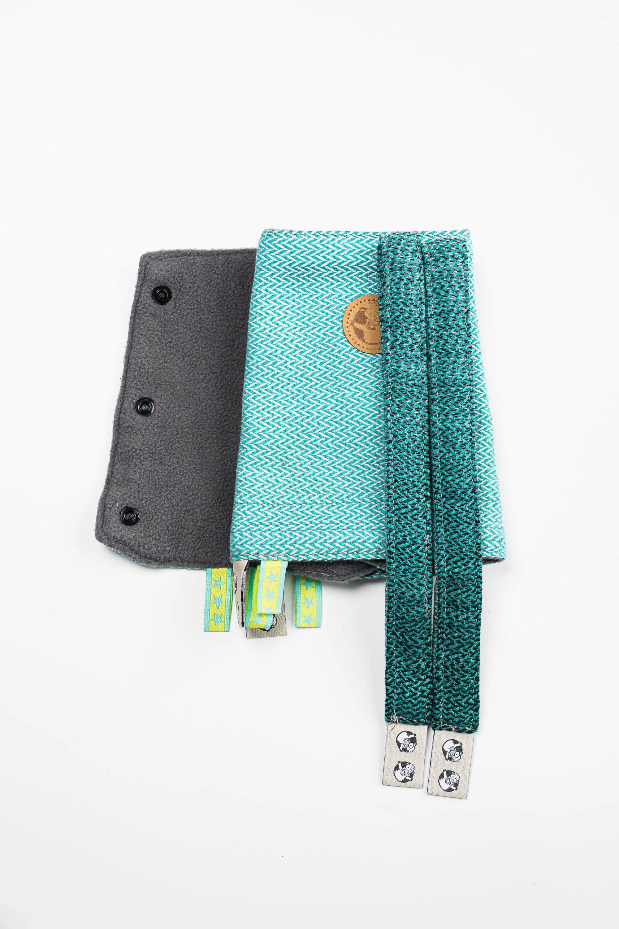 Herringbone Ombre Green Drool Pads & Reach Straps by LennyLamb