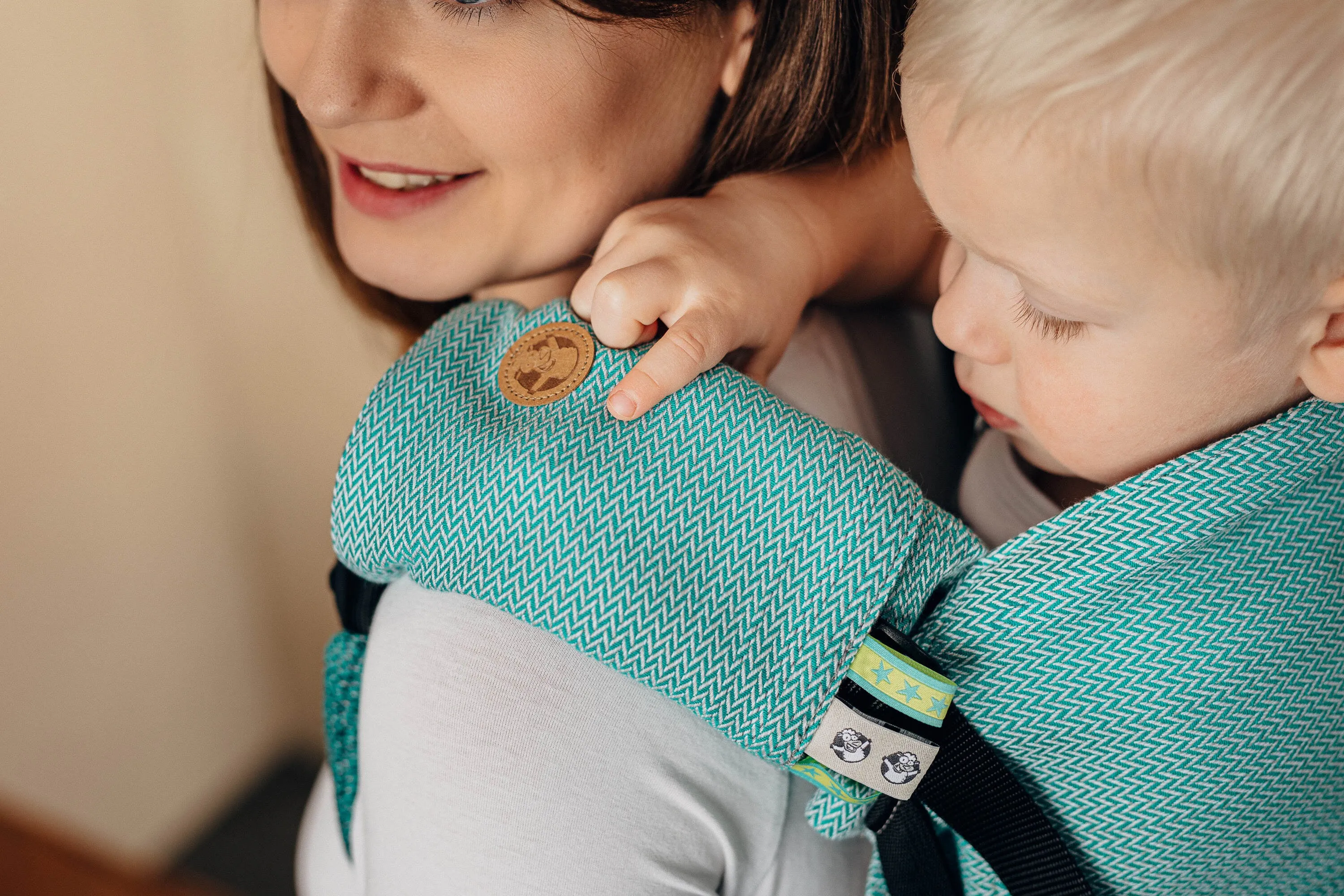 Herringbone Ombre Green Drool Pads & Reach Straps by LennyLamb