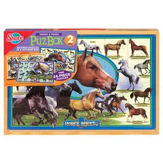 Horse 2 Wooden Puzzle Set