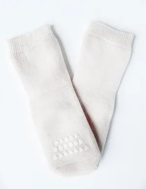 Infant White No-Slip Grippy Socks