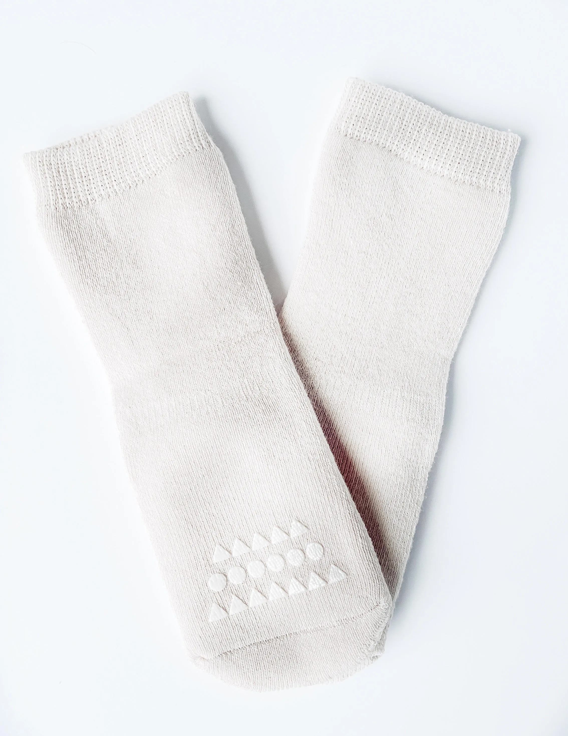 Infant White No-Slip Grippy Socks