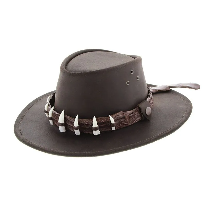 Jacaru Hats Wallaroo Croc - Brown