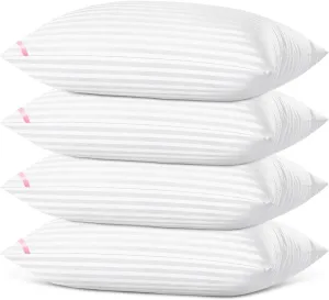 JY Soft Uniformly Microfiber Filled Pillow 26'' x 16'' 'Color-White (Pack of 4)