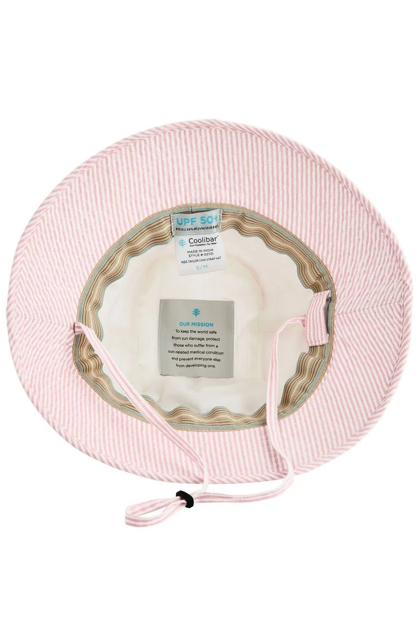 Kid's Taylor Chin Strap Hat  |  Light Pink Picnic Stripe