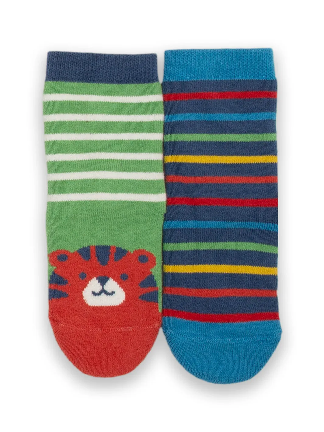 Kite Grippy Socks Tiger Face Fern (two pair pack)