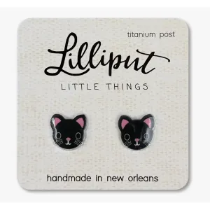 Lilliput Little Things Black Kitty Earrings