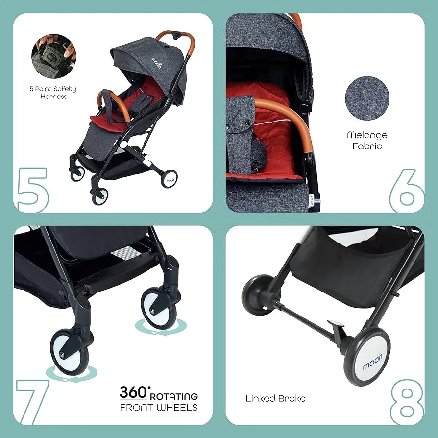 Moon Ritzi Stroller Red Birth to 18 kg