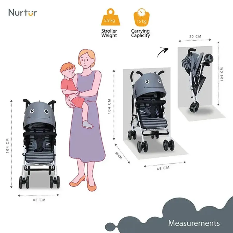 Nurtur Luca Bee Lightweight Stroller (Grey)