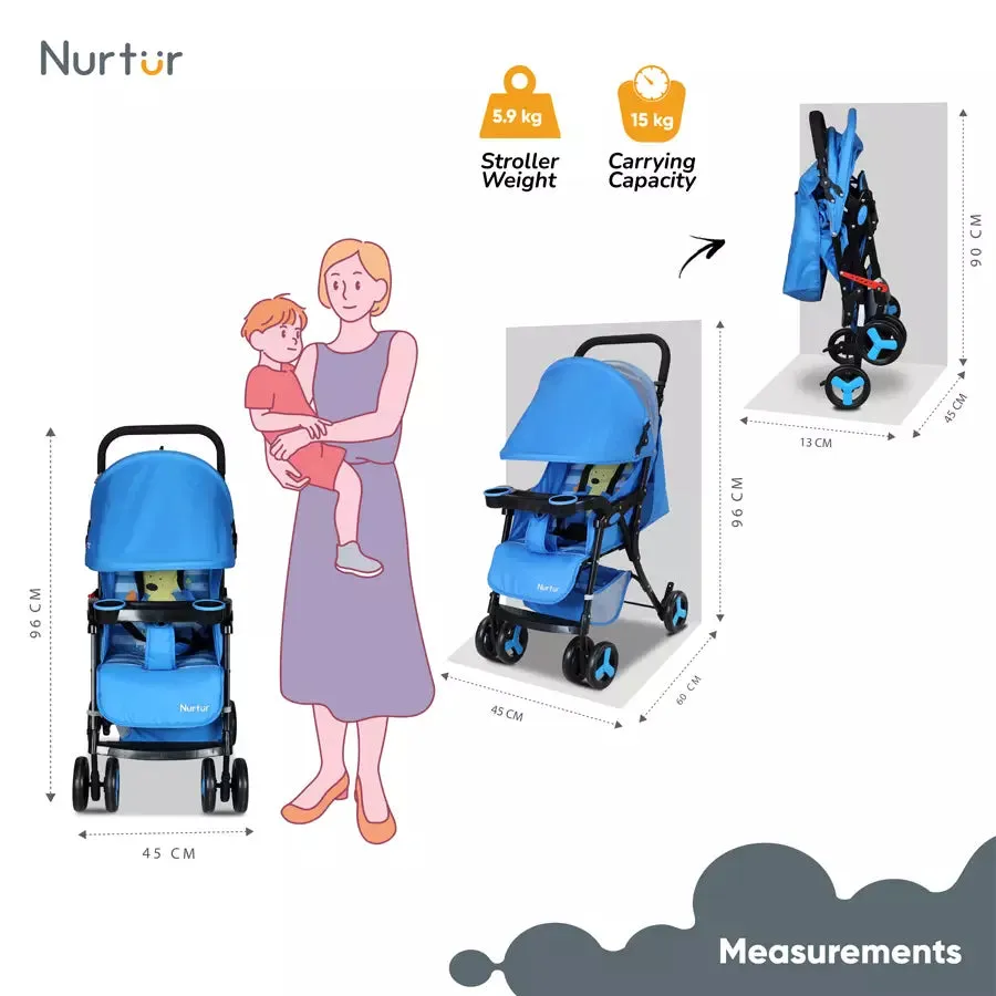 Nurtur Ryder Lightweight Baby Stroller (Blue)