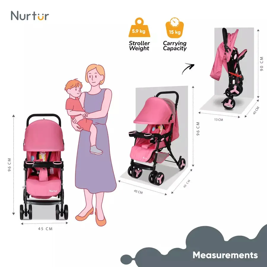 Nurtur Ryder Lightweight Baby Stroller (Pink)