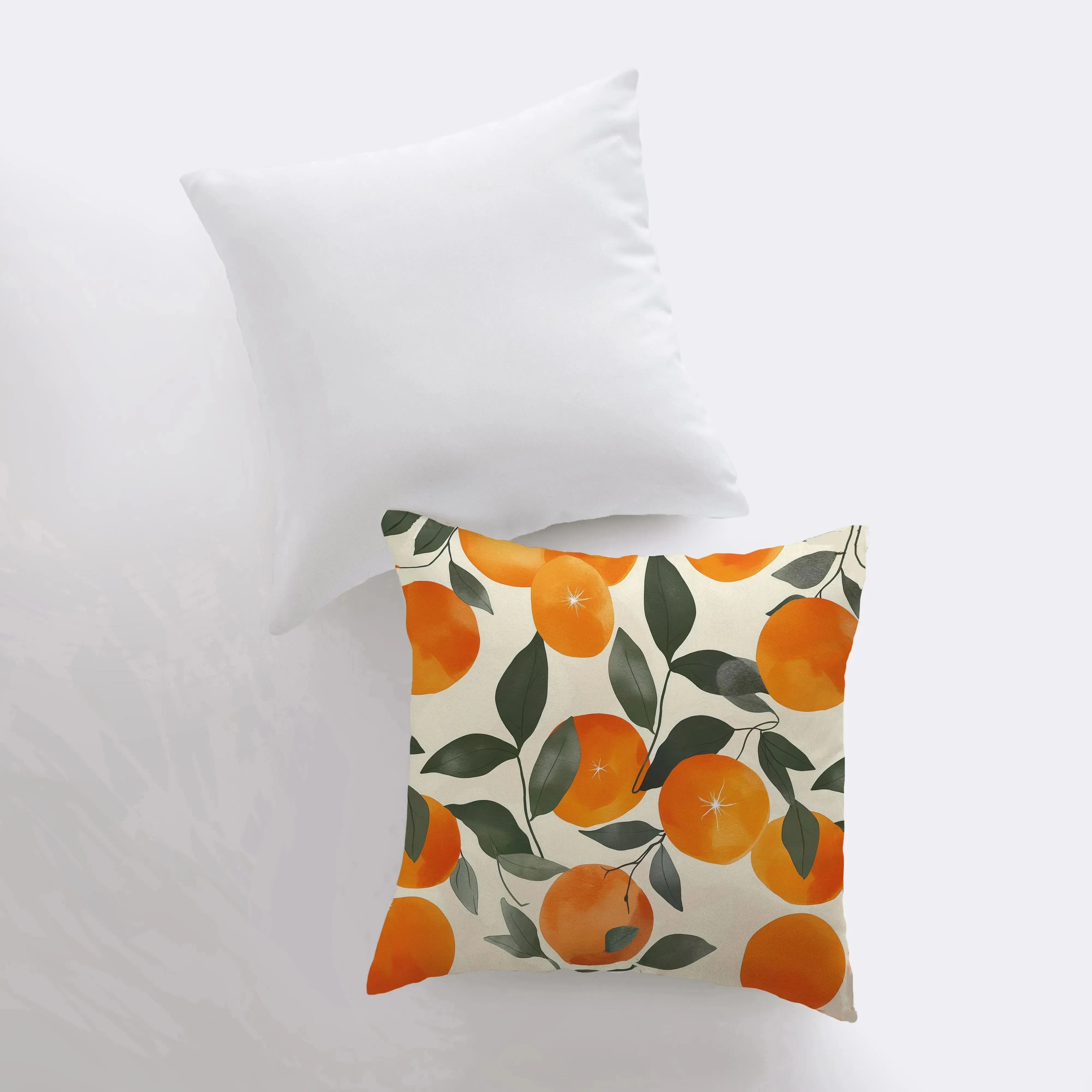 Orange Tree | Gouache Painting | Food Pillow | Fruit | Citrus | Abstract Still Life | Throw Pillow | Home Decor | Gift for Her |Pillow Cover