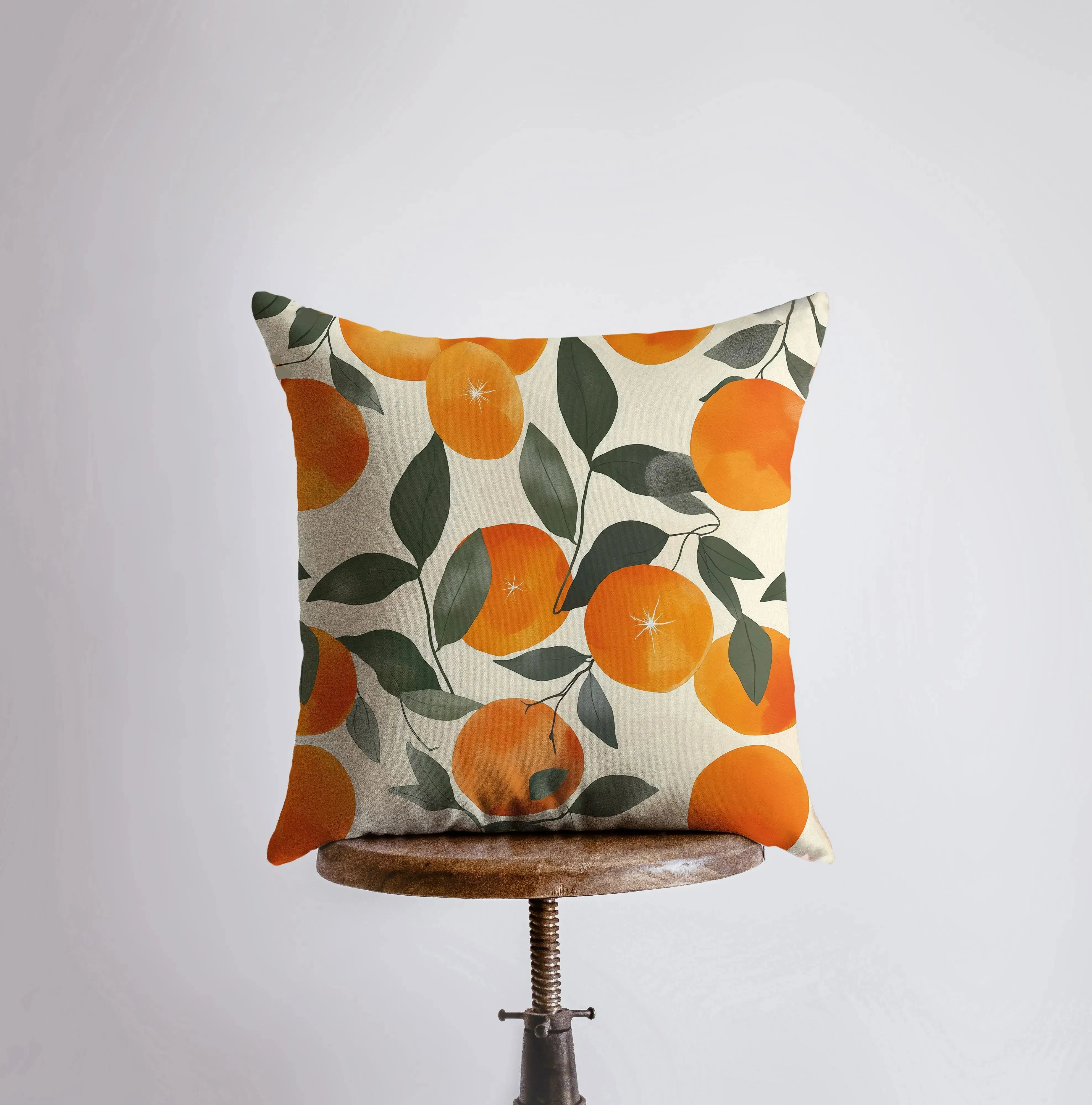 Orange Tree | Gouache Painting | Food Pillow | Fruit | Citrus | Abstract Still Life | Throw Pillow | Home Decor | Gift for Her |Pillow Cover