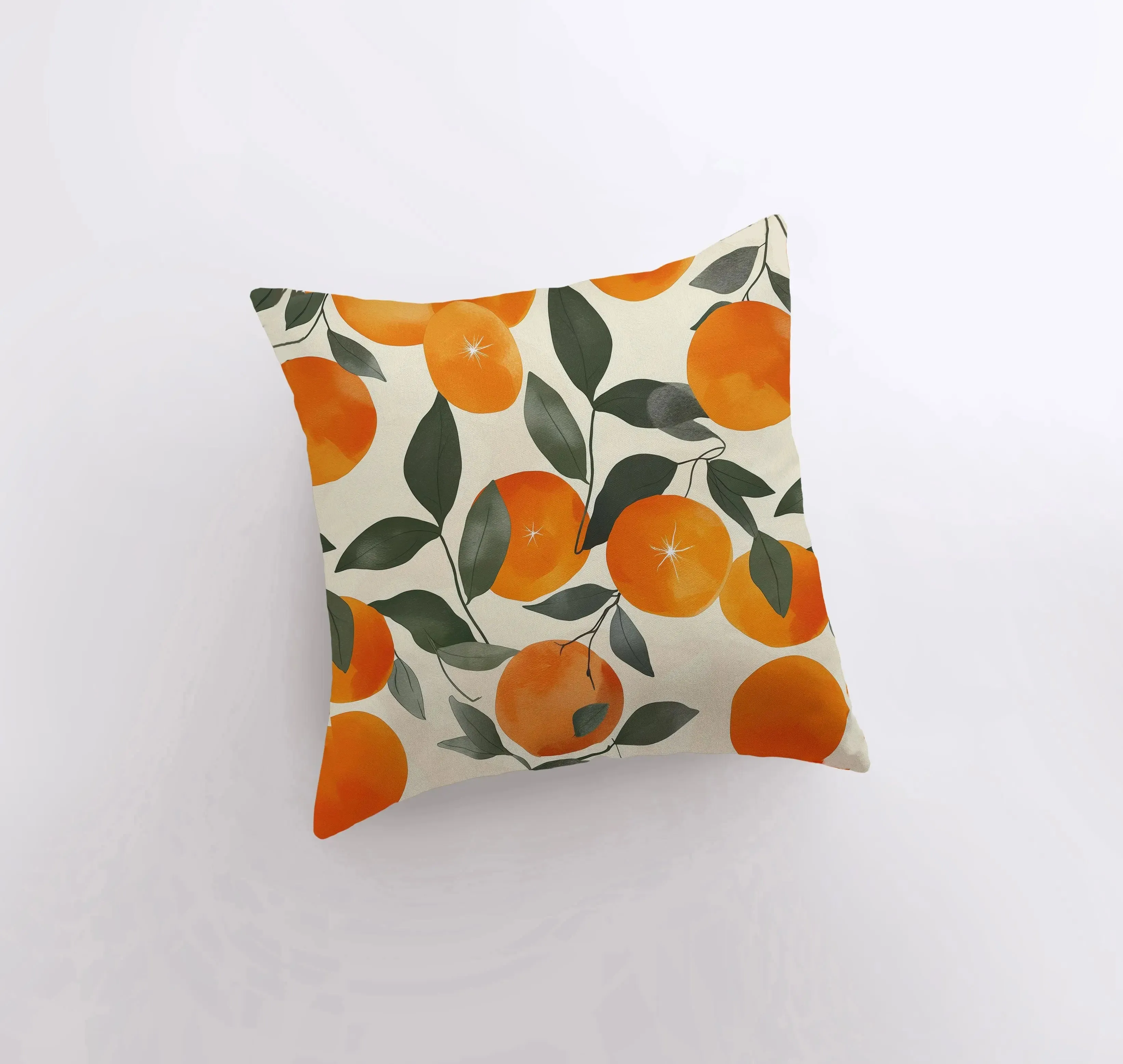 Orange Tree | Gouache Painting | Food Pillow | Fruit | Citrus | Abstract Still Life | Throw Pillow | Home Decor | Gift for Her |Pillow Cover