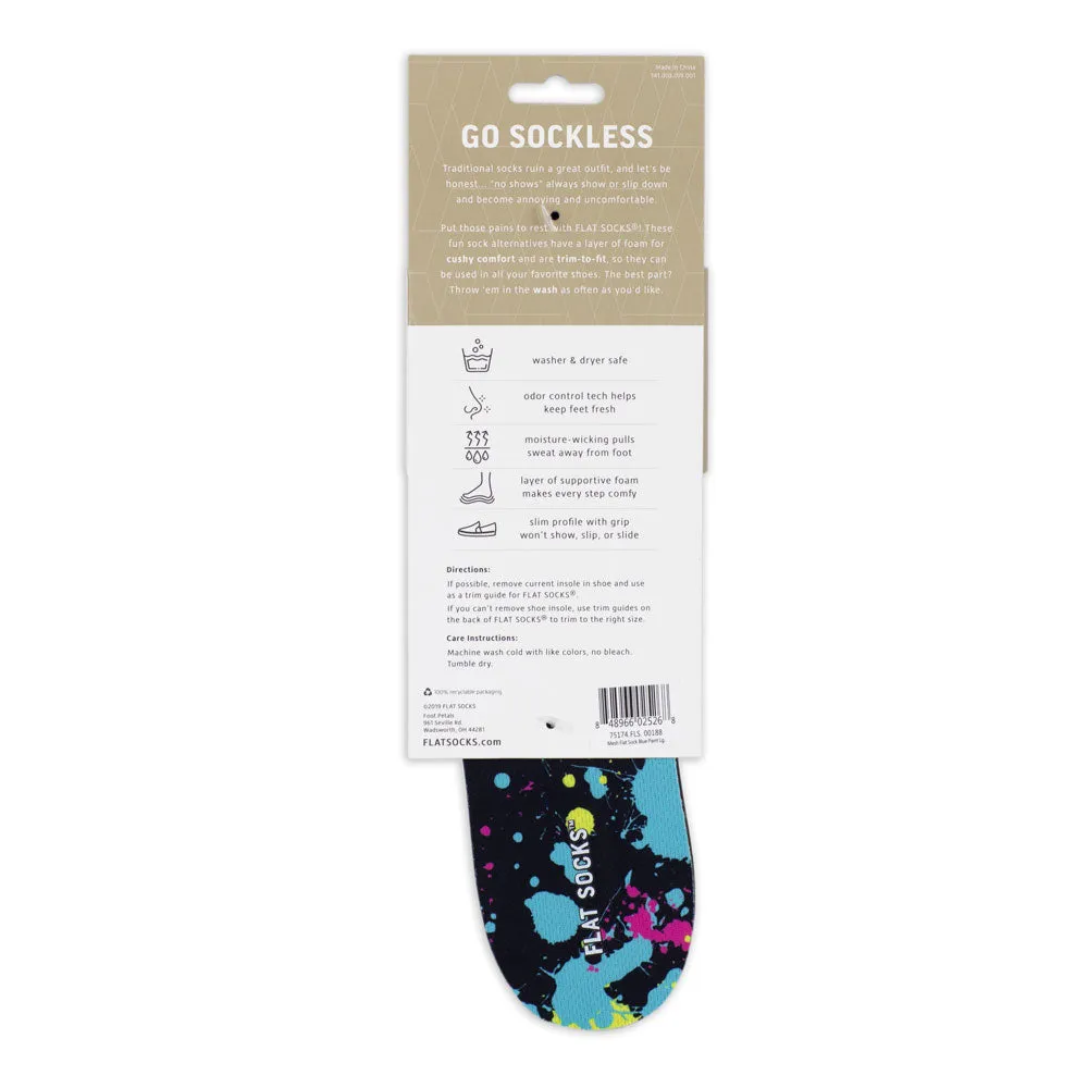 Paint Splatter FLAT SOCKS | Washable No Show Sock Insert Cushion