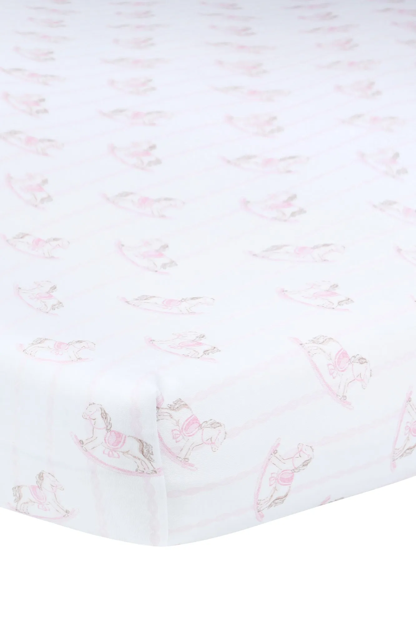 Pink Rocking Horse Crib Sheets