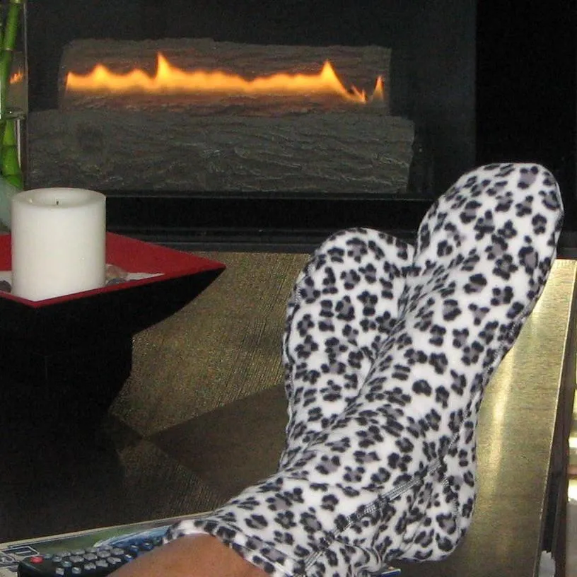 Polar Feet Fleece Socks - Snow Leopard