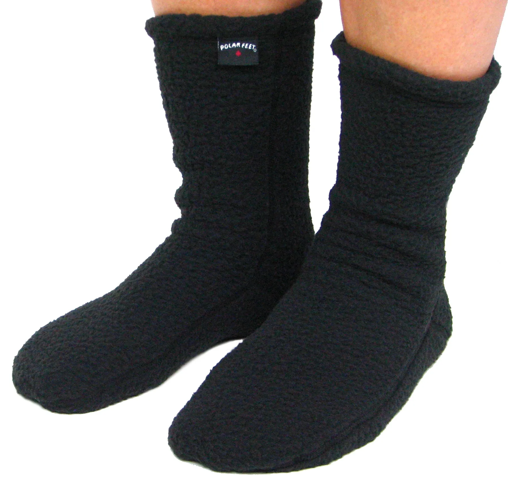 Polar Feet SUPER STRETCHY Fleece Socks - Black