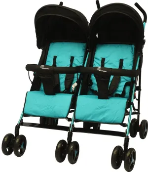 R for Rabbit Ginny And Johnny Twin Strollers & Pram- Black Blue