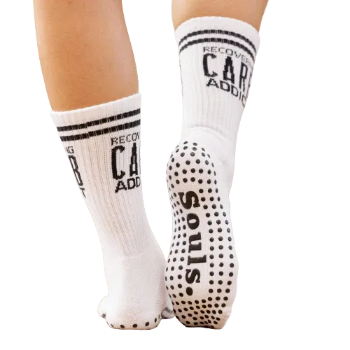 Recovering Carb Addict - Crew Grip Sock (Barre / Pilates)