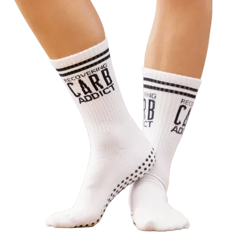 Recovering Carb Addict - Crew Grip Sock (Barre / Pilates)