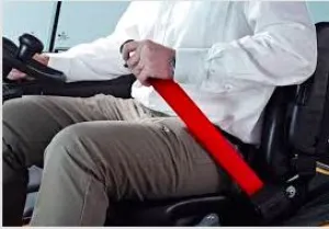 Red Retractable Forklift Replacement Seatbelt w/ Hardware