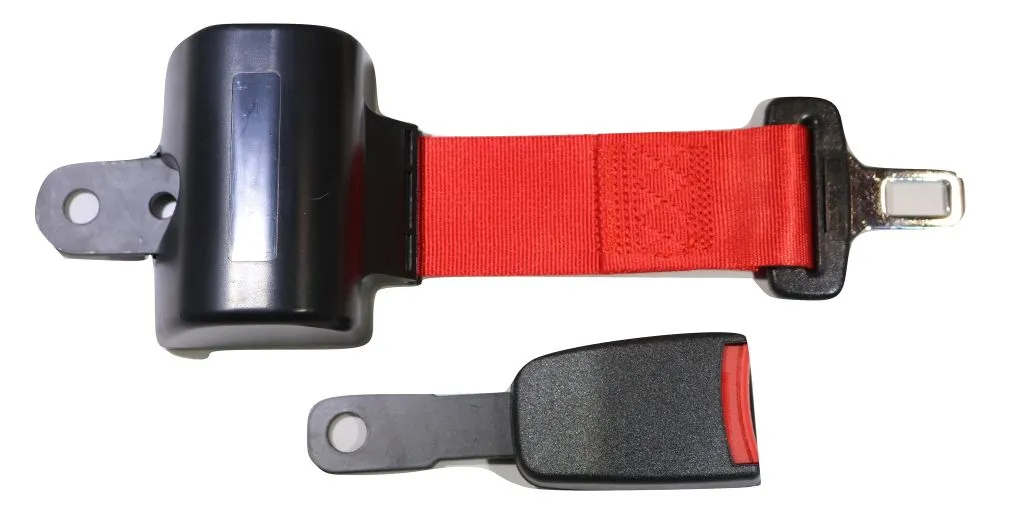 Red Retractable Forklift Replacement Seatbelt w/ Hardware