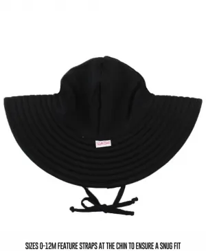 RuffleButts Black Swim Hat