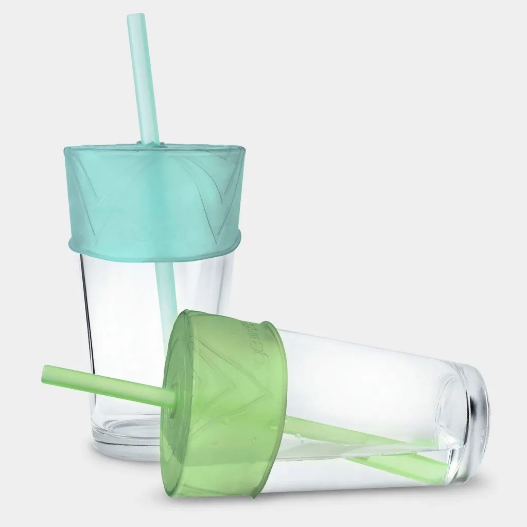 Stretchy Silicone Straw Lid with Straw