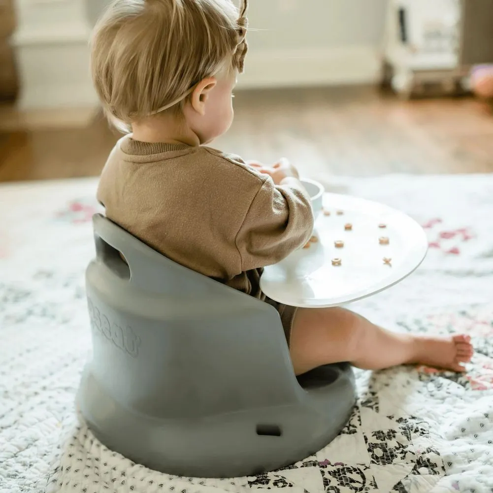 Upseat Baby Floor and Booster Seat with Tray - Gray